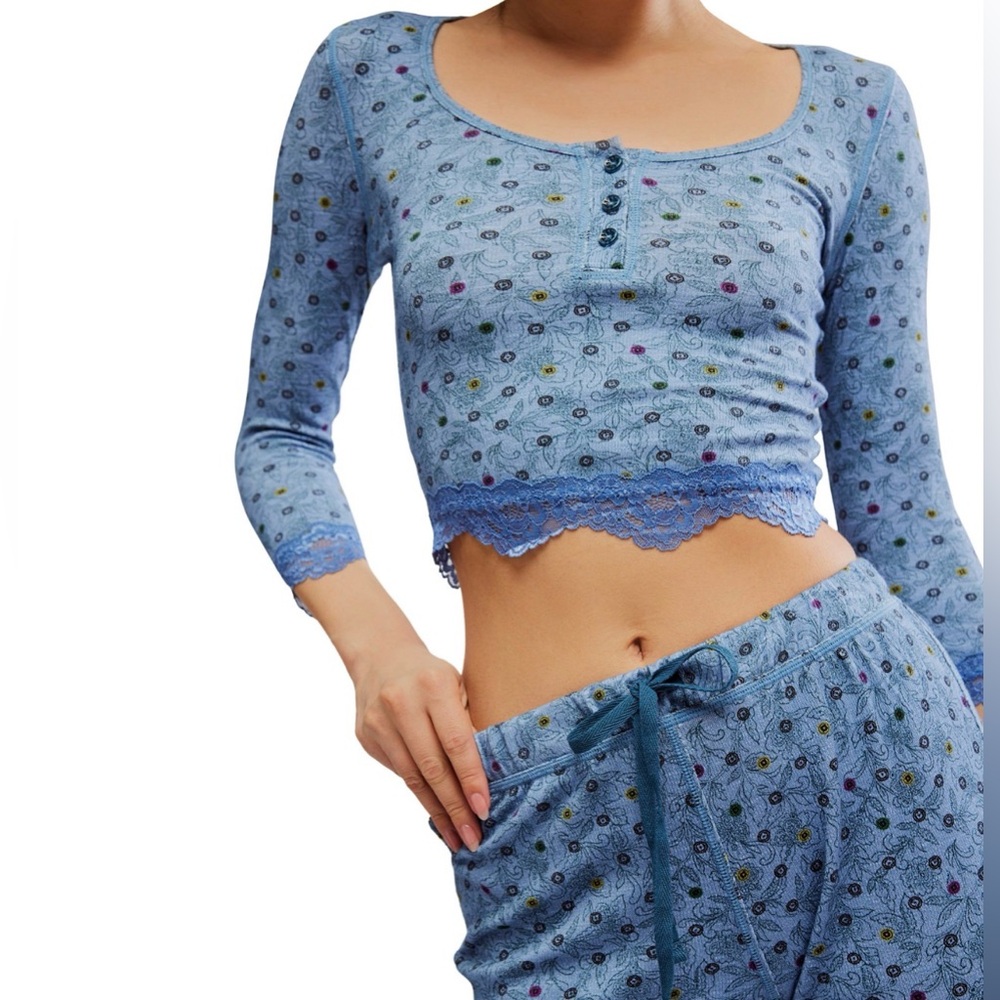 Free People Intimately Stolen Dance Classic Fit Pajama Set L NWT - Picture 4 of 7